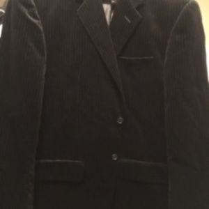 Velvet Black Blazer with Gray Pin Stripes